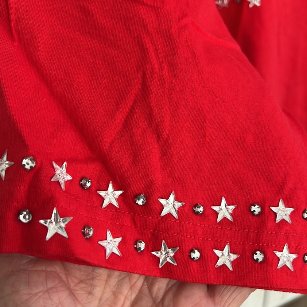 Red Icing Oversized Rhinestone T - Picture 3 of 4